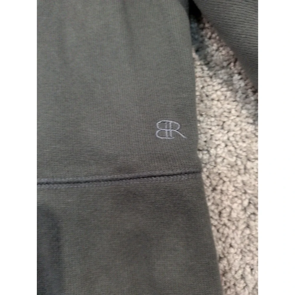 Banana Republic Mens Large Olive Green Quarter Zip Fleece‎ Pullover Sweatshirt